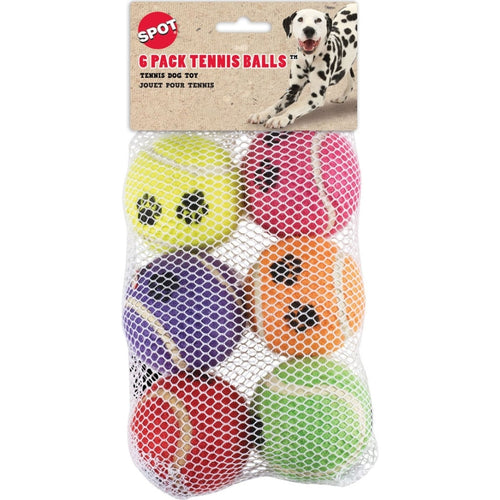 SPOT PAW PRINT TENNIS BALLS VALUE PACK (2.5 IN-6 PK, ASSORTED)