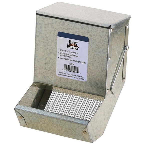 PET LODGE FEEDER WITH SIFTER BOTTOM & LID GALV (5 IN)