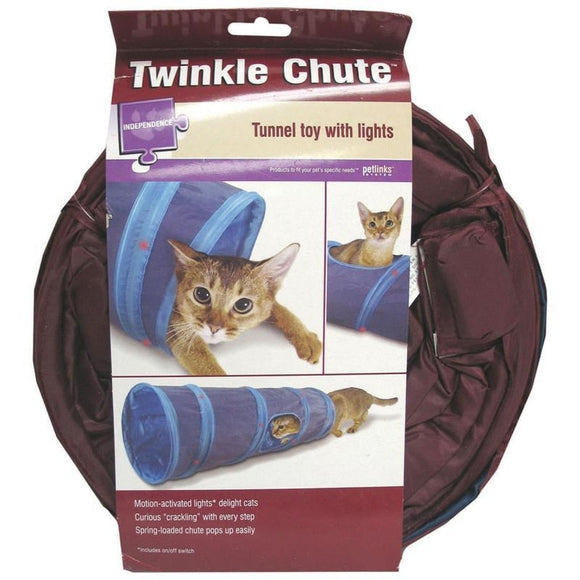 TWINKLE CHUTE LIGHTED TUNNEL CAT TOY (ASSORTED)