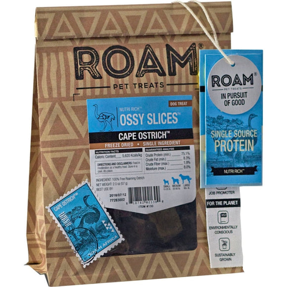Roam Ossy Slices Cape Ostrich Dog Treat (2-oz)