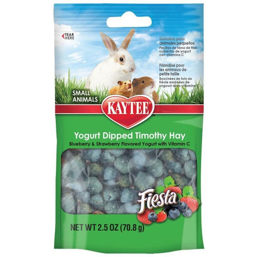 Kaytee Fiesta Yogurt Dipped Timothy Hay Treat for Small Animals (2.5 OZ, BLUEBERRY)
