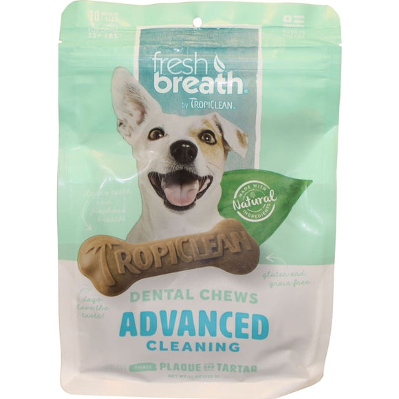 Tropiclean Fresh Breath Dental Chews Advanced Cleaning (REG-10 PK)