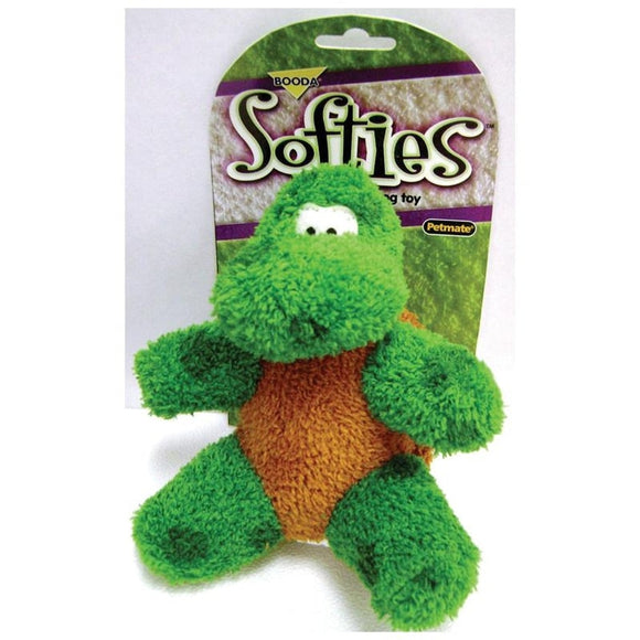SOFTIES TERRY TOBY TURTLE DOG TOY (9X5X3 INCH, GREEN)
