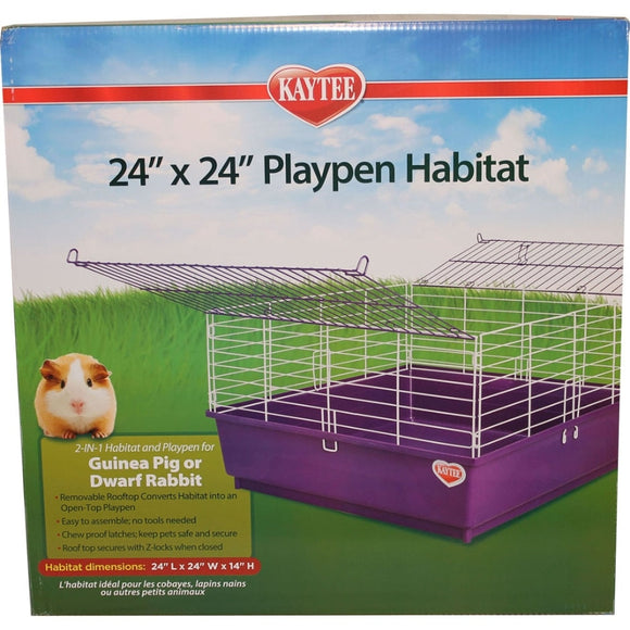 Kaytee Open Top Playpen Habitat (24X24 IN, PURPLE)