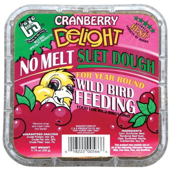 C&S Cranberry Delight No Melt Suet Dough (11.75 oz)