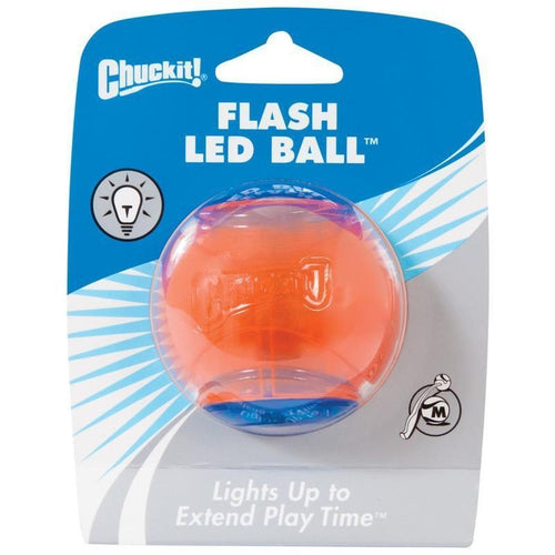 CHUCKIT! FLASH LED BALL (MD, BLUE/ORANGE)