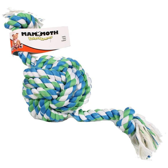 MAMMOTH FLOSSY CHEW MONKEY FIST BALL W/ROPE ENDS (25 IN, MULTI)