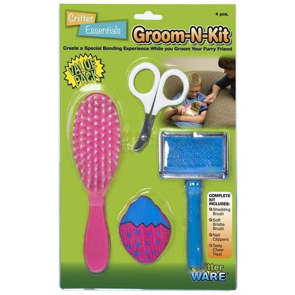 GROOM-N-KIT FOR SMALL ANIMALS (4 PIECE, ASSORTED)
