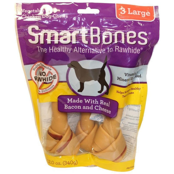 Smartbones Bacon & Cheese Dog Chews (Large, 3 pack)