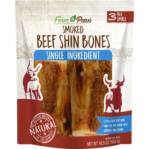 Farm To Paws Smoked Beef Shin Bones (Small, 3 pack)