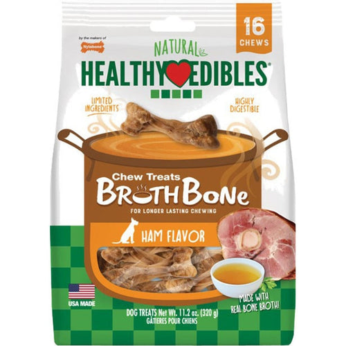 NYLABONE HEALTHY EDIBLES BROTH BONE NATURAL CHEW (Ham - Large)
