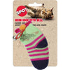 SPOT SOCK W/CATNIP & BELL (5 IN, NEON)