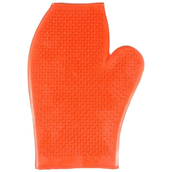 RUBBER GLOVE MASSAGE MITT FOR HORSES (9 INCH, RED)