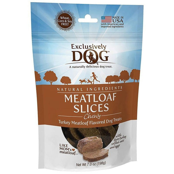 EXCLUSIVELY DOG MEAT TREATS CHEWY MEATLOAF SLICES (Turkey)
