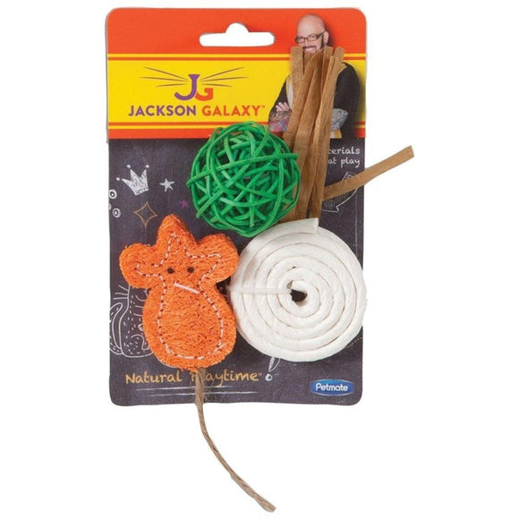 JACKSON GALAXY NATURAL PLAYTIME CAT TOY (3 PACK, MULTI COLORED)