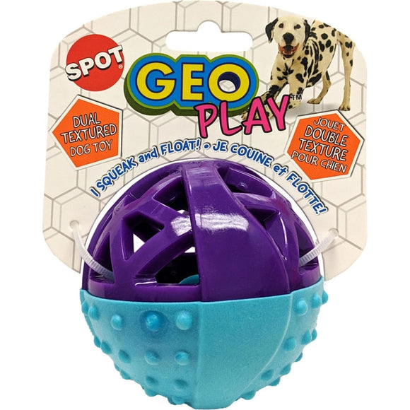 SPOT GEO PLAY DUAL TEXTURE BALL (3.5 IN, ASSORTED)