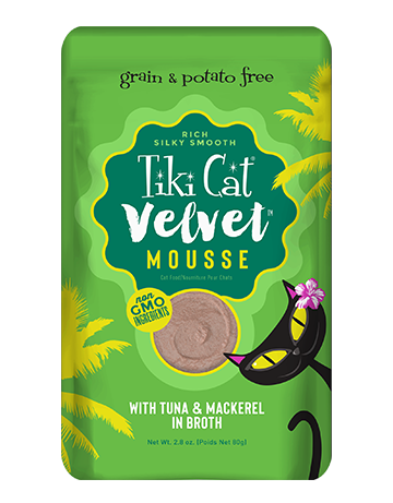 Tiki Cat® Velvet Mousse™ Tuna & Mackerel in Broth (2.8 oz)