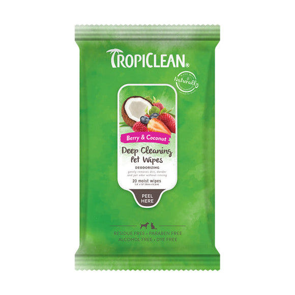 TropiClean Deep Cleaning Pet Wipes (100 Count)