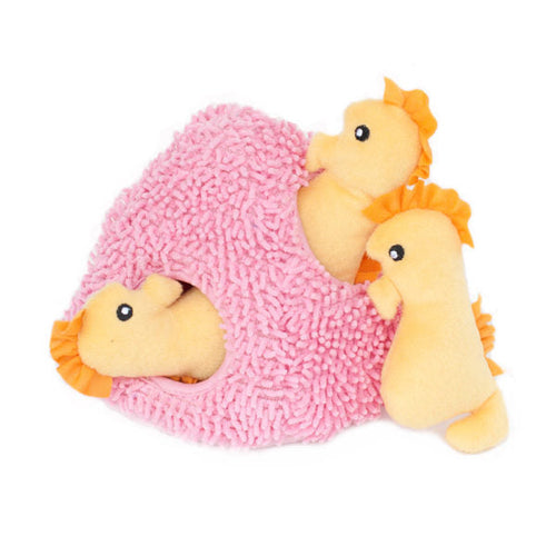 Zippy Burrow™ - Seahorse 'n Coral Squeaky Plush Hide & Seek Durable Dog Toy (7 x 7 x 7 in)